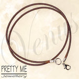 Pretty Me Jewellery: 45cm Satin Finish Braided Cord Necklace - Brown - Venus Nail Art Supplies Australia