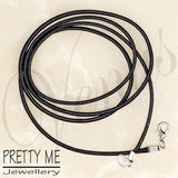 Pretty Me Jewellery: 80cm Satin Finish Braided Cord Necklace - Black - Venus Nail Art Supplies Australia