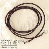 Pretty Me Jewellery: 80cm Satin Finish Braided Cord Necklace - Brown - Venus Nail Art Supplies Australia