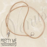 Pretty Me Jewellery: 45cm Faux Suede Necklace - Beige - Venus Nail Art Supplies Australia