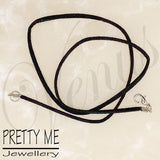 Pretty Me Jewellery: 45cm Faux Suede Necklace - Black - Venus Nail Art Supplies Australia