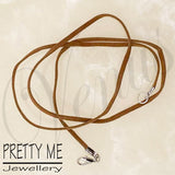 Pretty Me Jewellery: 60cm Faux Suede Necklace - Tan - Venus Nail Art Supplies Australia