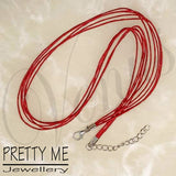Pretty Me Jewellery: 43cm 5 Strand Necklace with Extension Chain - Red - Venus Nail Art Supplies Australia