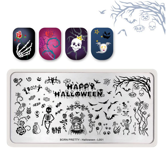 BORN PRETTY Stamping Plate Halloween L-001 | Venus Nail Art Supplies Australia