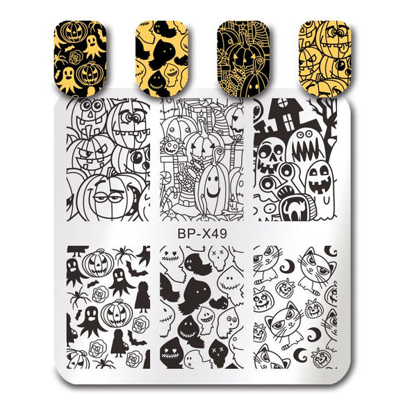 BORN PRETTY Stamping Plate Halloween BP-X49 | Venus Nail Art Supplies Australia