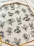 Nail Art Stickers - Black & White Flowers 5014 | Venus Nail Art Supplies Australia