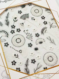 Nail Art Stickers - Black & White Flowers 5023 | Venus Nail Art Supplies Australia