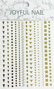 Small GOLD BASIC SHAPE Nail Art Stickers | Venus Nail Art Supplies Australia