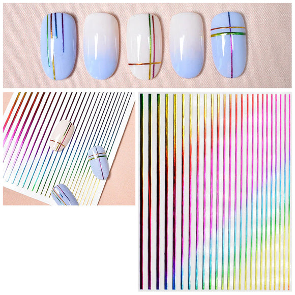 Nail Art Striping Tape Stickers - Metallic Rainbow | Venus Nail Art Supplies Australia