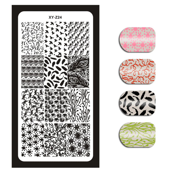 #XY-Z24 Stamping Plate - FEATHERS AND FLIGHT | Venus Nail Art Supplies Australia